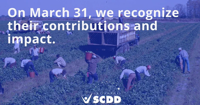 Carousel recognizing Farmworker’s Day on March 31, honoring the contributions of farmworkers in California.