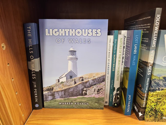 Lighthouses of Wales book at Waterstones, Aberystwyth