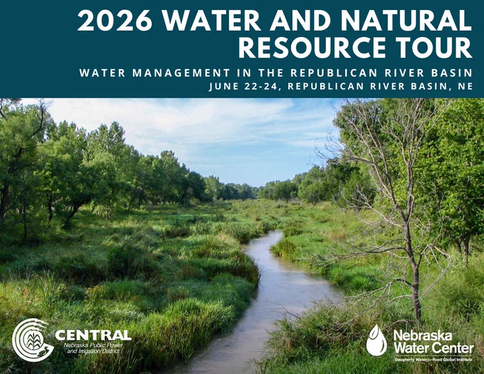 Registration is now open for the 2026 Water and Natural Resources Tour! The theme is "Water Management in the Republican River Basin", and will take place June 22 to 24. 