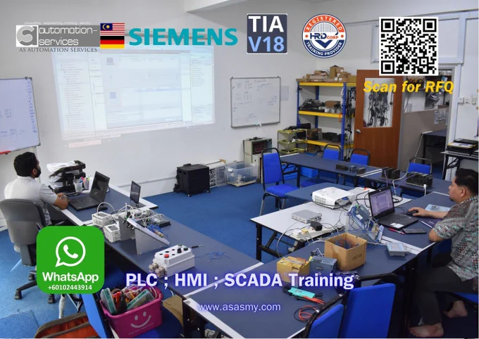 5-day #SiemensPLC #PLC #HMI #S71200 #TIAPortalV18 training at #JohorBahru covering #debugging #wiring #Sinamics #automation #industry40 #engineering #training #handson #controlsystems RFQ: asasmy.com/rfq
