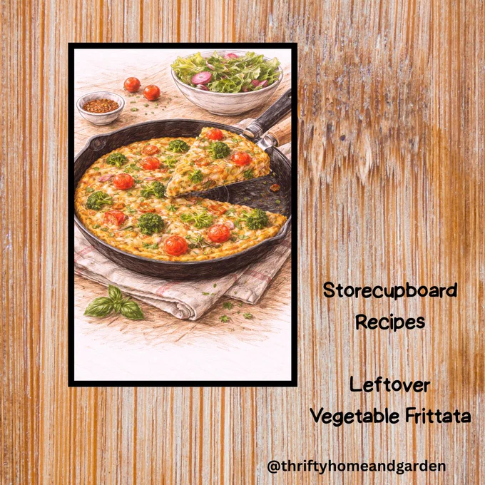Storecupboard Recipes.
Leftover Vegetable Frittata.
@thriftyhomeandgarden