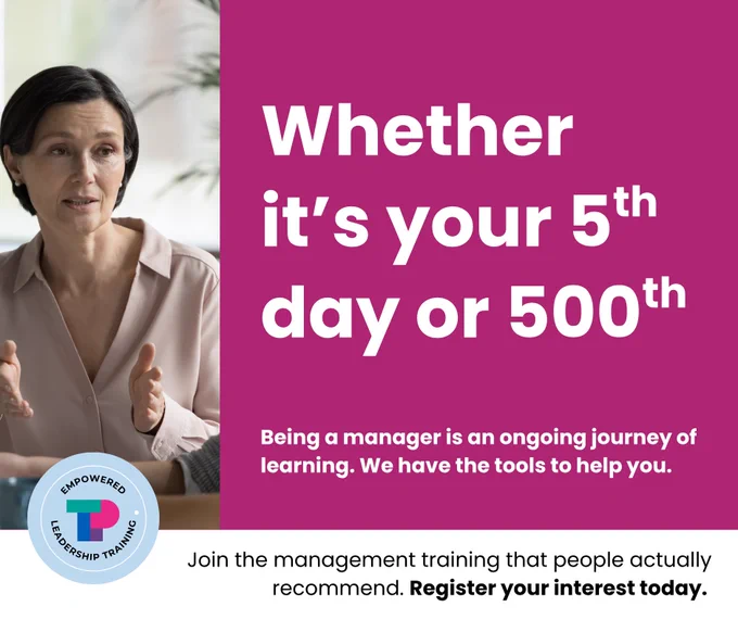Whether it's your 5th day or 500th.
Being a manager is an ongoing journey of learning. We have the tools to help you.
Join the management training that people actually recommend. Register your interest today.