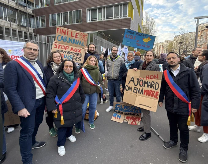 Avec des collègues élus du 19e et des parents d’élèves