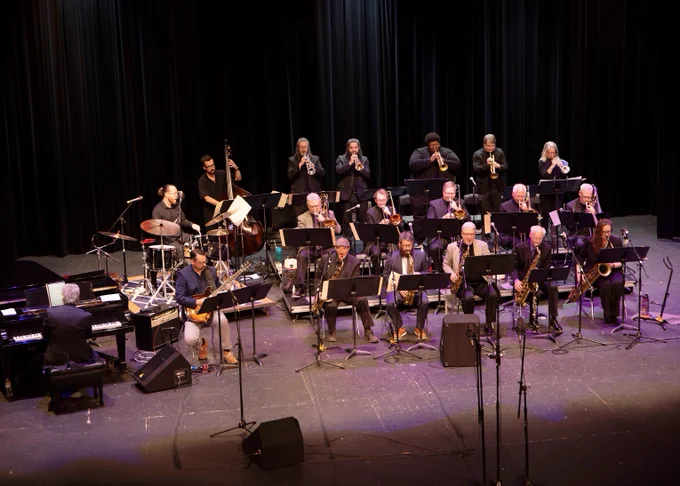 Entire band playing