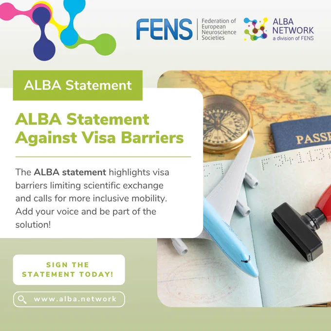 🧠 New statement from #ALBA!


🌐 Scientists shouldn’t be held back by borders. High visa fees, unclear procedures, and unexplained refusals continue to limit participation in global science. These barriers disproportionately affect researchers from mobility-restricted regions and hinder collaboration, innovation and equity.


🌍 The ALBA Network calls for fairer, more transparent visa processes and more inclusive scientific exchange. It’s time to remove barriers and enable all scientists to contribute.


✍️  Read the full statement: https://www.alba.network/visa-mobility-statement
👉 Add your name: https://form.jotform.com/260773152590357 
