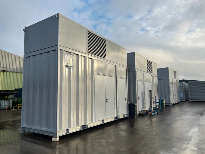 Bespoke 65dB(A) at 1 metre acoustic generator enclosures for key infrastructure in a major city in Switzerland