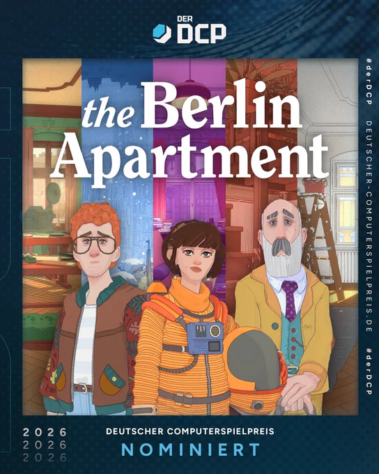 The Berlin Apartment keyart inside a nomination frame for Der DCP 2026