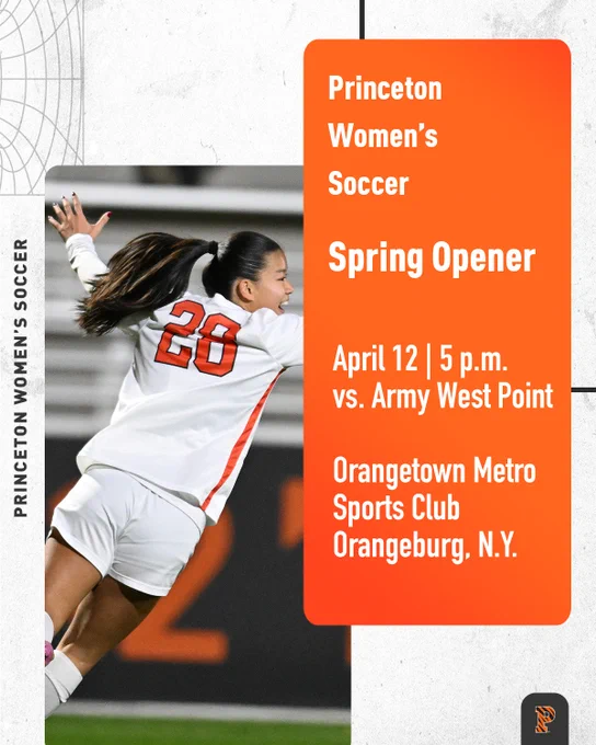 Princeton Women’s Soccer spring opener, April 12 5 PM versus army West Point Orangetown, Metro sports club Orangeburg, New York player celebration photo