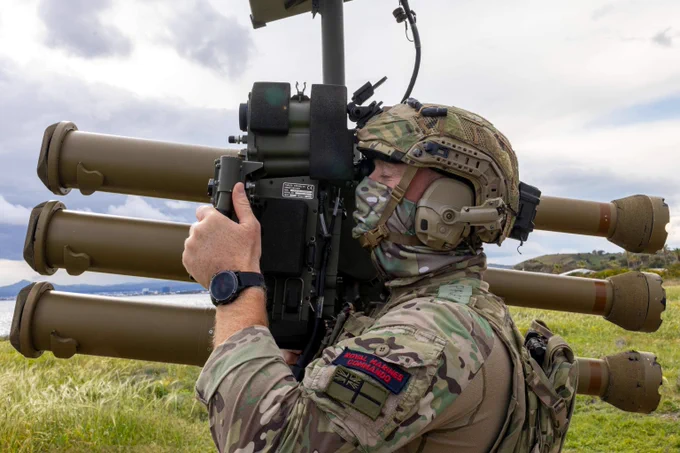 A Royal Marine armed with Lightweight Multirole Missile Ground-Based Air Defence.