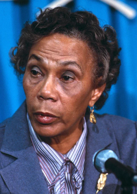 Eugenia Charles speaks during an event