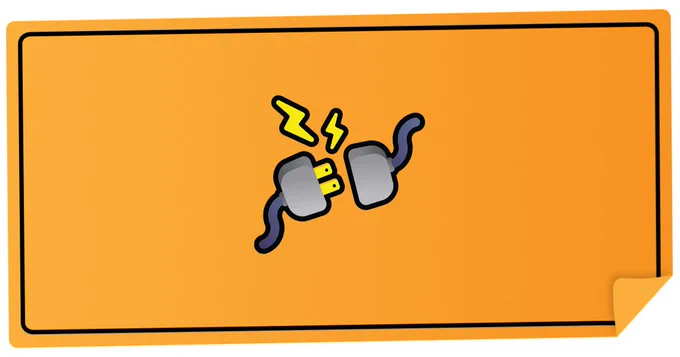 Illustration of two disconnected electrical plugs with sparks between them.
