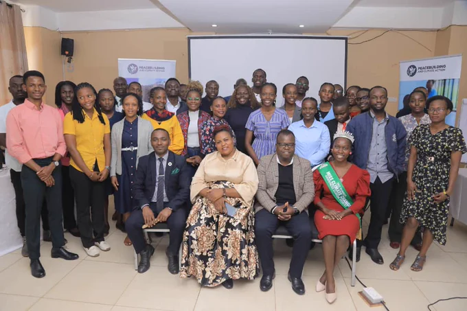 A youth dominated group with Honorable Kaaya Christine and Prospect Initiative's team who facilitated a discussion on peace building and climate action to reduce vulnerabilities among youth and women in the Rwenzori region.