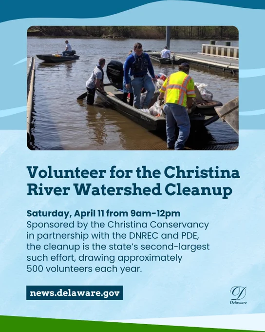 Volunteer for the Christina River Watershed Cleanup