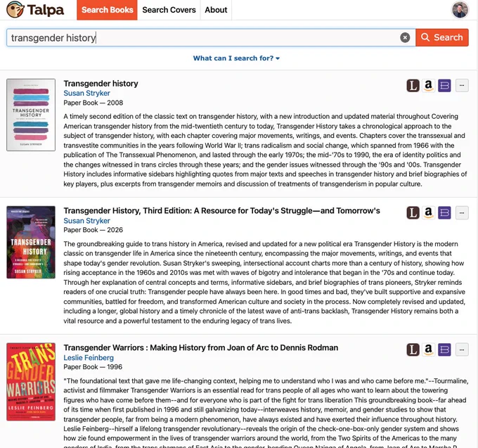 Talpa Search results for "transgender history"