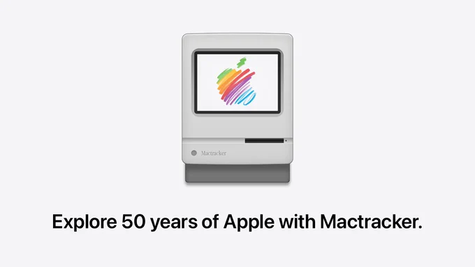 Mactracker with Apple logo celebrating 50 years