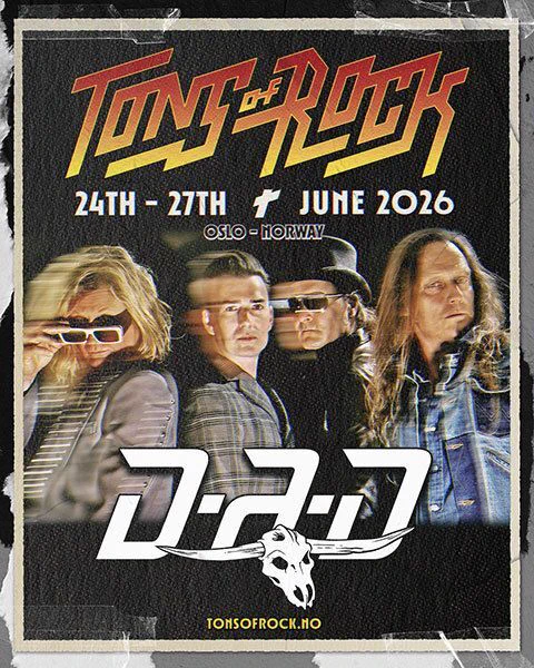 The cowbell is calling, Oslo! 🐄🔔

D-A-D are officially confirmed for Tons of Rock 2026! Prepare for a high-octane dose of Danish rock royalty as Jesper and the boys bring their legendary live spectacle to the Ekeberg heights.

It’s time to sleep your day away and rock your night out. 🎸⚡️