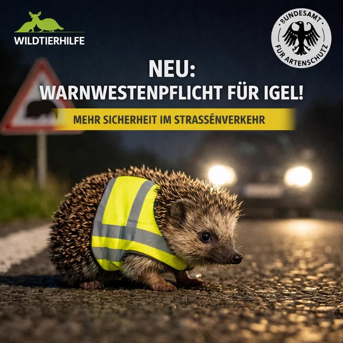Igel mit Warnweste