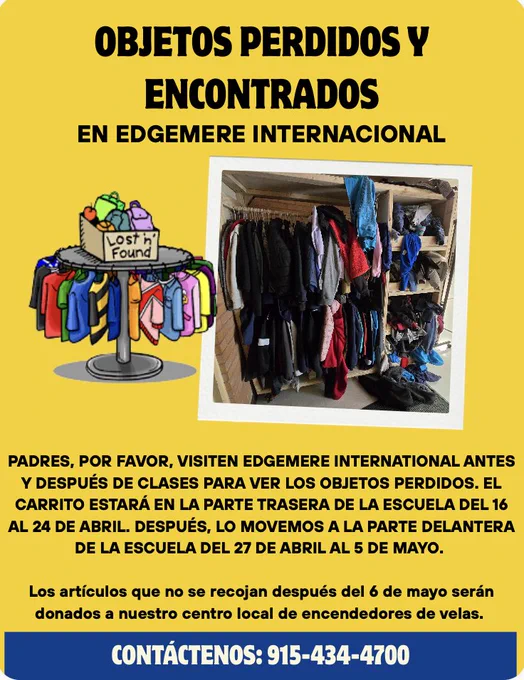 lost and found flyer - spanish
