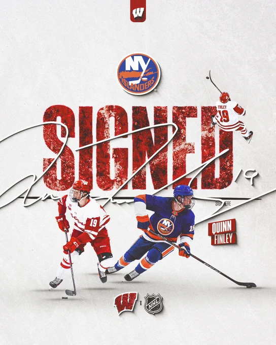 Quinn Finley - New York Islanders signing graphic