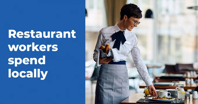 a server serving tables 