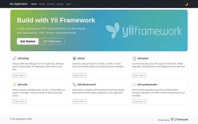 Yii2 App Basic Template.