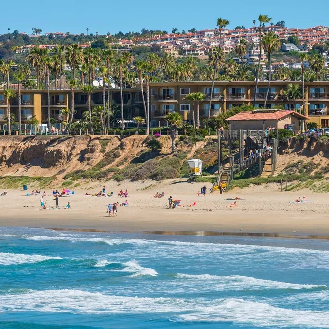 Aerial view of pacific terrace hotel from the ocean