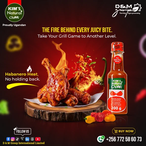 𝐊𝐈𝐌'𝐬 𝐍𝐚𝐭𝐮𝐫𝐚𝐥 𝐜𝐡𝐢𝐥𝐥𝐢 𝐬𝐚𝐮𝐜𝐞 is made from 𝐑𝐞𝐝 𝐟𝐫𝐞𝐬𝐡 𝐡𝐚𝐛𝐚𝐧𝐞𝐫𝐨 𝐩𝐞𝐩𝐩𝐞𝐫𝐬.
It can be eaten directly when applied on meals or be used as an ingredient in cooking.
Product of 𝐃 & 𝐌 𝐆𝐫𝐨𝐮𝐩 𝐈𝐧𝐭𝐞𝐫𝐧𝐚𝐭𝐢𝐨𝐧𝐚𝐥 𝐋𝐢𝐦𝐢𝐭𝐞𝐝 the producers of 𝐊𝐈𝐌'𝐬 𝐍𝐚𝐭𝐮𝐫𝐚𝐥 𝐓𝐨𝐦𝐚𝐭𝐨 𝐊𝐞𝐭𝐜𝐡𝐮𝐩 & 𝐊𝐈𝐌'𝐬 𝐍𝐚𝐭𝐮𝐫𝐚𝐥 𝐂𝐡𝐢𝐥𝐥𝐢 𝐎𝐢𝐥. Proudly 𝐔𝐠𝐚𝐧𝐝𝐚𝐧.
It's available in all supermarkets & restaurants country wide.