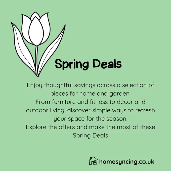 Enjoy thoughtful savings across a selection of pieces for home and garden.
From furniture and fitness to décor and outdoor living, discover simple ways to refresh your space for the season.
Explore the offers and make the most of these Spring Deals