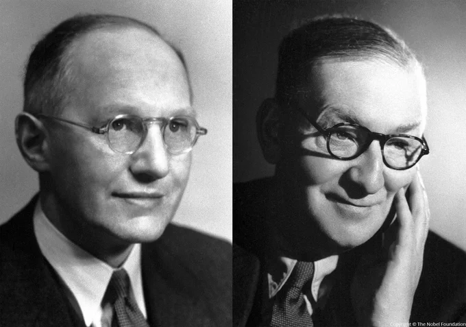 Ernest Walton (left) and John Cockcroft (right)