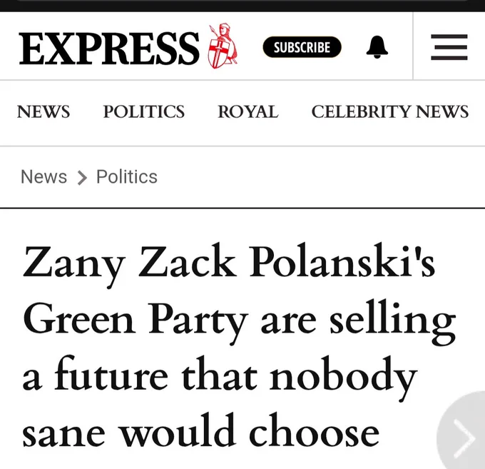 Zany Zack Polanskis Green Party are selling a future that nobody sane would choose.