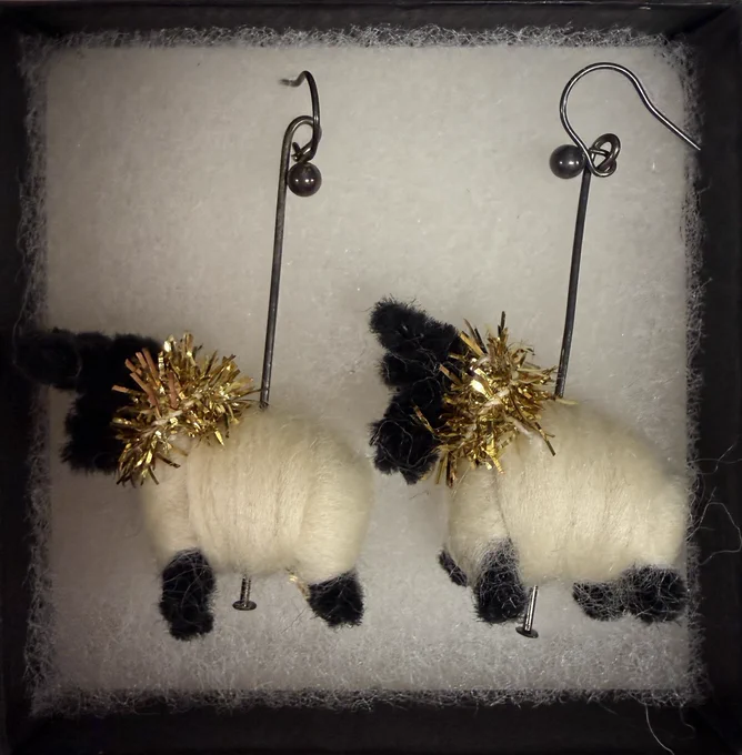 MS332/B/Archive61/4 Montse Stanley sheep earrings. https://archives.soton.ac.uk/records/MS332/B/Archive61/4