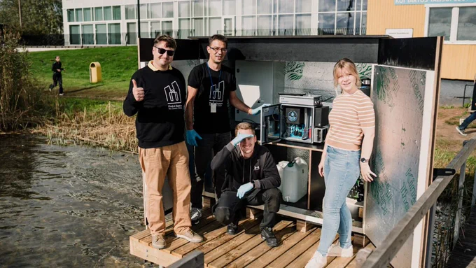 Members of the LinnaSulps team (from left): Peeter Laas, Ciprian Briciu-Burghina, Kris-Robin Sirge, and Marion Kade, Project Manager at the City of Tartu. Photo: Mana Kaasik