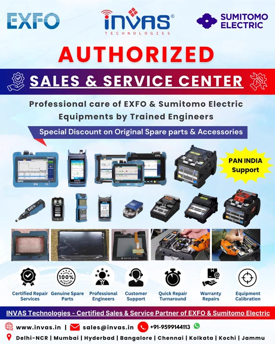 sumitomo electric service center | exfo service center | invas technologies