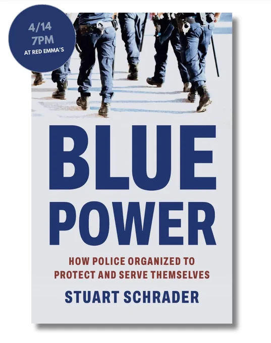 Cover of Blue Power with Red Emma's detail badge: 4/14 7pm