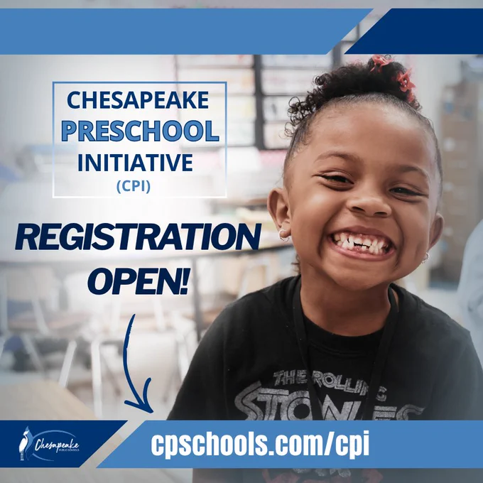Child is excited for the open registration of the Chesapeake Preschool Initiative