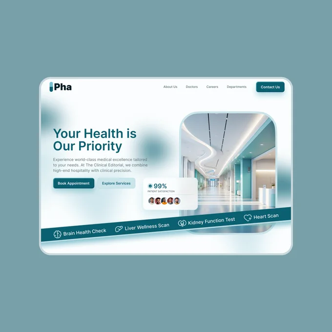 Design, website, web design, UI/UX, hospital website.