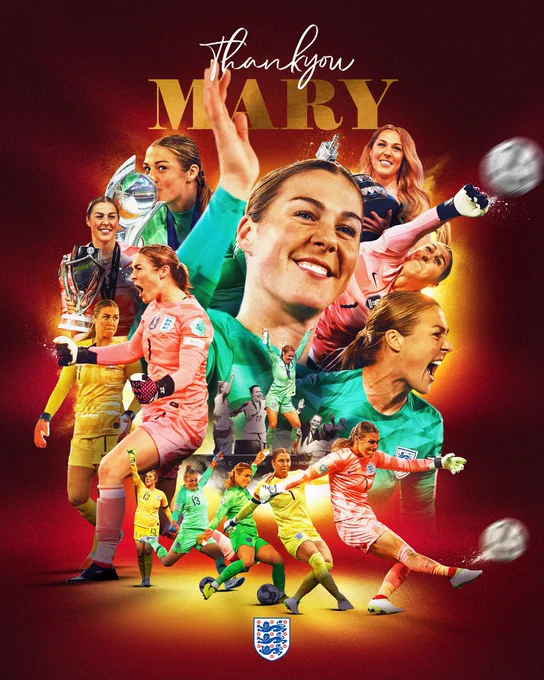Text:
Thank you Mary

Images: Mary Earps England career in images. 

