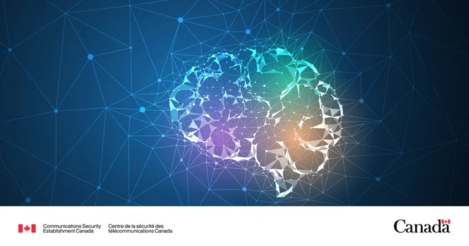 The cyber nodes and lines creating the outline of a brain.
