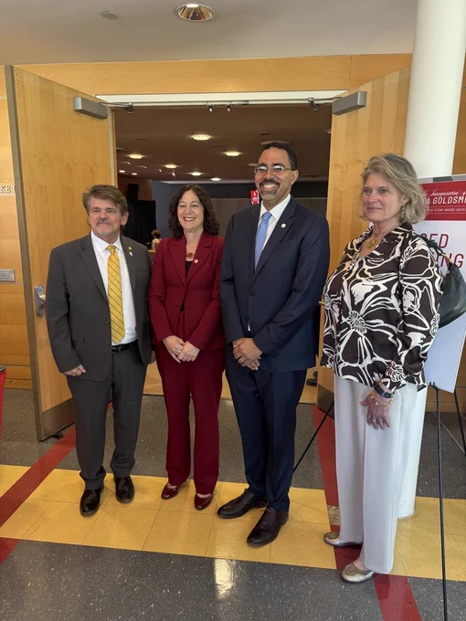 Chancellor King and Stony Brook leadership at the fireside chat.