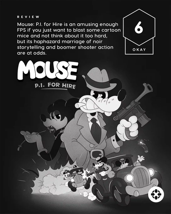 Mouse: P.I. for Hire is an amusing enough FPS if you just want to blast some cartoon mice and not think about it too hard, but its haphazard marriage of noir storytelling and boomer shooter action are at odds. Score: 6