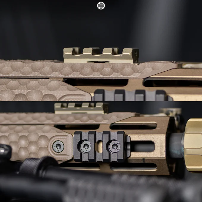 RailScales Karve-P Polymer M-LOK Hand Stop, G10 XOS & XOS-H M-LOK Scales (Honeycomb, TerraCore, 3-Slot & 4-Slot), CSMR Mag Button | 14.5" URG-I, Geissele Mk16 URG-I MLOK Rail (DDC), Daniel Defense 14.5" 5.56 Barrel, Surefire RC4 5.56 Mini w/ SOCOM 5.56 4-Prong Flash Hider, L3Harris NGAL Laser, Insight Tech WMX200 Light w/ Rotating Body, B&T Industries Atlas Bipod, Leupold Optics Mk6 1-6x Scope & Deltapoint Pro MRDS w/ Badger Ordnance C1 Mount (PN 170-340), Geissele URG-I ACH (DDC), Bootleg Inc Adjustable BCG, Colt Firearms M4 Carbine Lower, Magpul MOE Grip, CTR Stock, and 20rd Gen 1 PMAG.