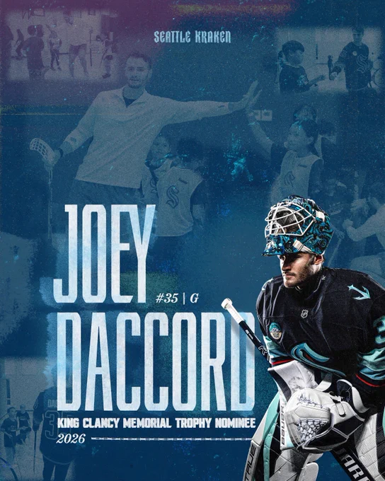 "KING CLANCY MEMORIAL TROPHY NOMINEE 2026" graphic for Joey.