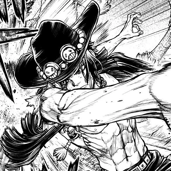 Suddenly appearing in front of the calamity, driving his bachis into his torso, knocking him away.
[F]