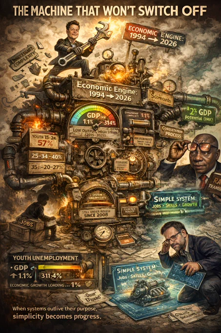 Sjoe! 🇿🇦 The Old Framework Is Cracking – Is South Africa Finally Ready to Let Go? 🔧📉 ~ 🚧 From Redress to Restraint: When Policy Starts Holding Back Progress ~ 🧠 Policy vs Reality: Why the Debate Is No Longer Academic.
Sjoe! You feel that low, familiar creak, don’t you? Like an old braai grid groaning under one too many boerewors, or a minibus taxi suspension finally surrendering on the N1. Three decades after apartheid ended with promises of a non-racial rainbow nation, the very policies designed to heal old wounds have quietly become the heaviest chain holding the country back. 

Broad-Based Black Economic Empowerment (B-BBEE) scorecards and Employment Equity numerical targets, once a constitutional bridge, now function as a permanent racial engineering machine. 

They prioritise group percentages over individual merit, connected insiders over broad opportunity, and ideological continuity over the jobs and growth that millions of ordinary South Africans need to put food on ...