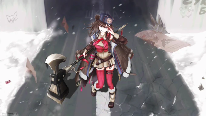Sonya aka Operator Zima "The Raging Tide" from the game Arknights.