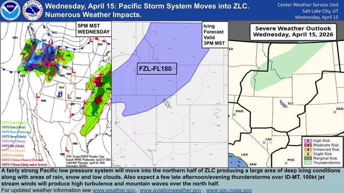 Be sure to check weather info before flying. More info available www.aviationweather.gov and weather.gov/zlc