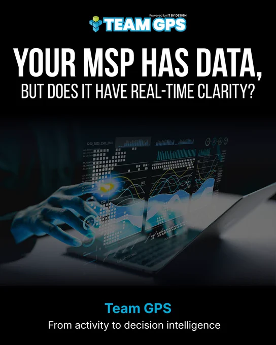 Your MSP has data  But does it have real-time clarity?   Team GPS   From activity to decision intelligence 