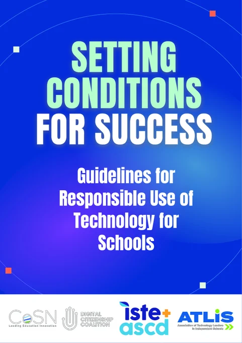 Publication Alert: Just released at #CoSN2026! 

CoSN, ATLIS, and ISTE ASCD published updated guidance on responsible technology use in schools — essential reading for K–12 leaders. Download a copy now! - https://bit.ly/4tfp1c1