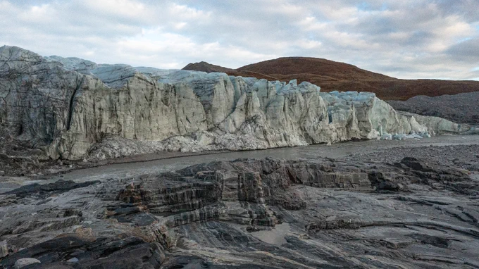 Rock, ice, and sky in Greenland. "Greenland is more than geopolitics: it is the epicenter of climate change, it is an ancient place holding the secrets of our planet, our memories." Credit: Marco Tedesco, Lamont-Doherty Earth Observatory