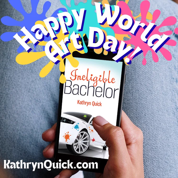 Background photo of a closeup of a woman holding phone with Ineligible Bachelor by Kathryn Quick cover.

Happy World Art Day!

#Happy #WorldArtDay #amreading #IneligibleBachelor #kathrynquickbooks www.kathrynquick.com